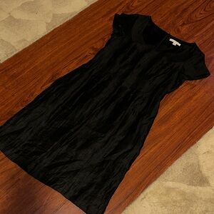 Banana Republic Classic Black lined linen blend Dress w zipper down back size 6